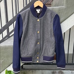 J. Crew Wool Varsity Jacket Letterman Jacket Retro Size Small Preppy Athletic